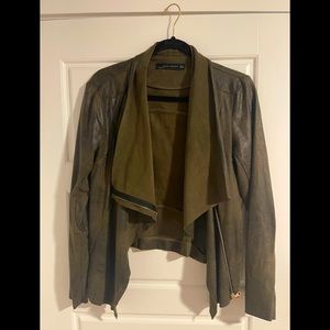 Dark green pleather Zara jacket